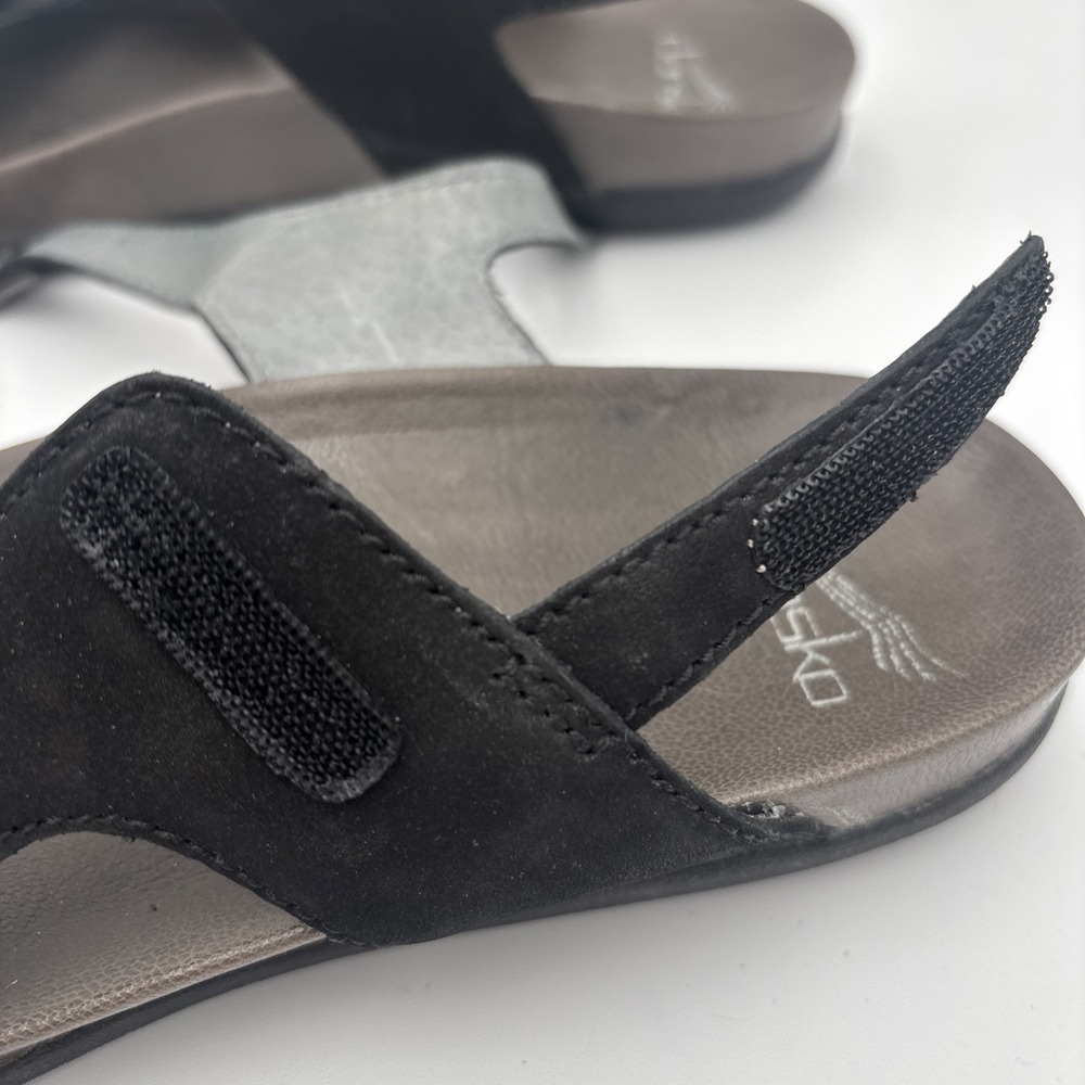 Dansko Sandals Womens Tricia Milled Burnished Wedge Black Comfort 38 - Picture 10 of 14